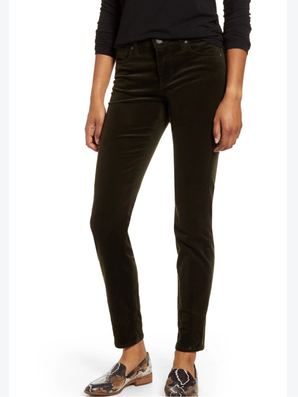 KUT from the Kloth Diana Stretch Corduroy Skinny Pants - Brown